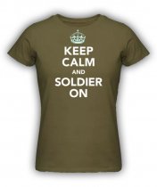Brittisk T Shirt - Keep Calm and Soldier On OD