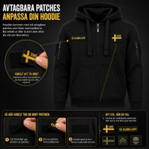 Taktisk Hoodie Herr SWE & Ge Aldrig Upp – Svart