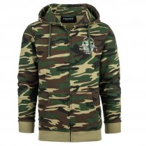 Hoodie with zipper Allied Star-Willy jeep camo