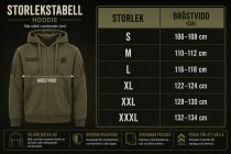 Taktisk Hoodie Herr SWE & Ge Aldrig Upp – Olivgrön