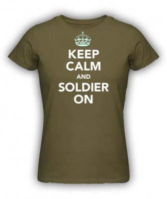 Brittisk T Shirt - Keep Calm and Soldier On Grön