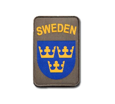 Svensk militär Tre kronor tygmärke SWEDEN